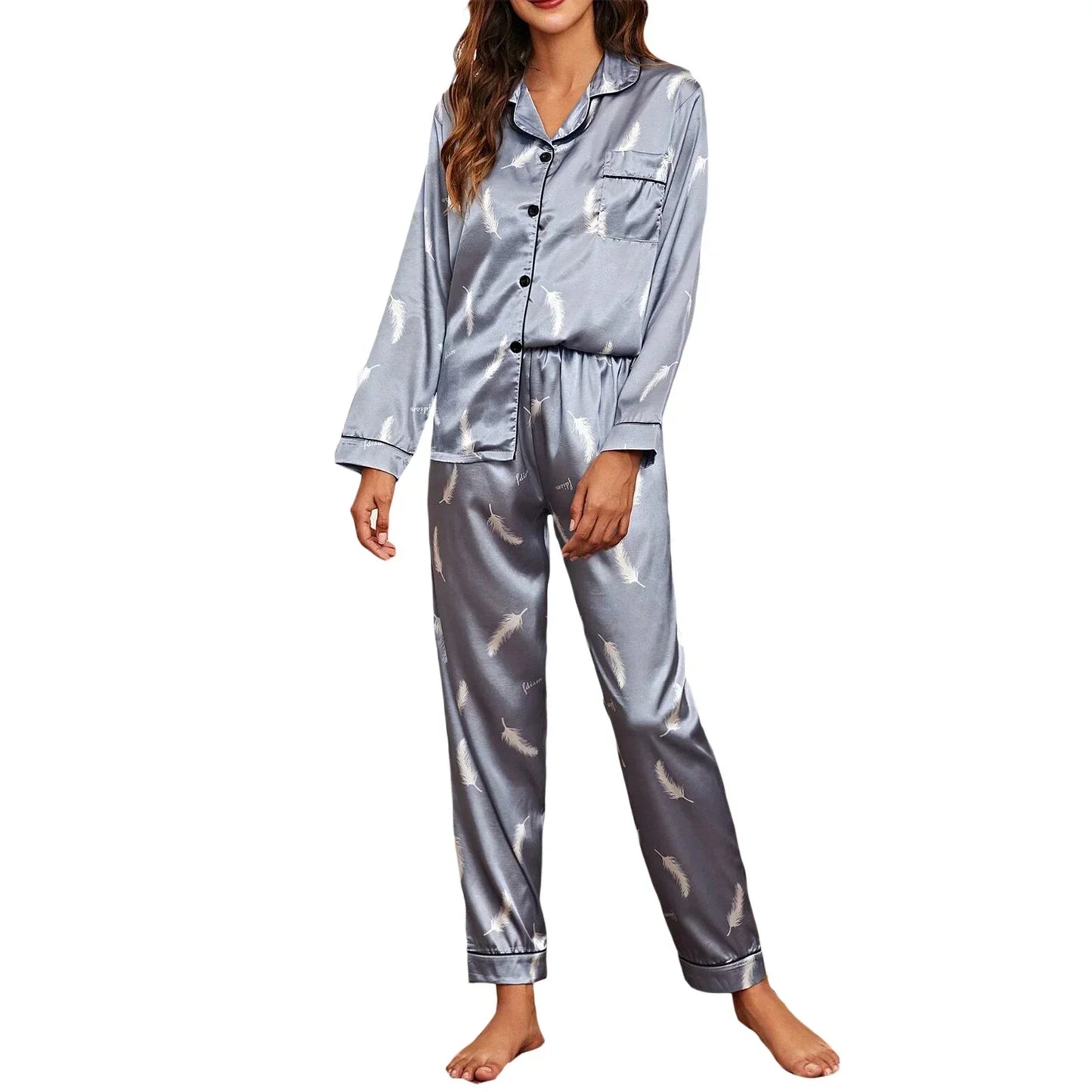 Women's 2 Piece Satin Pajamas