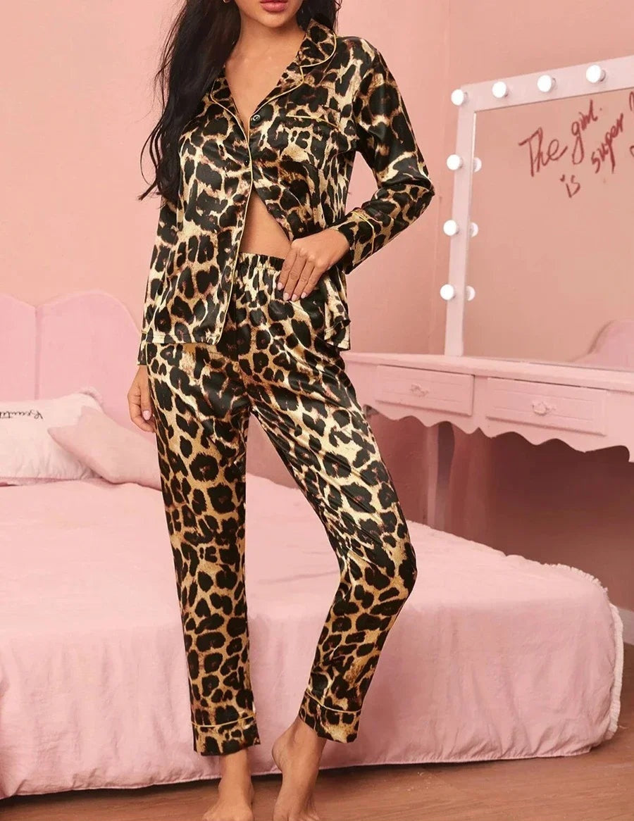 Women's 2 Piece Satin Pajamas