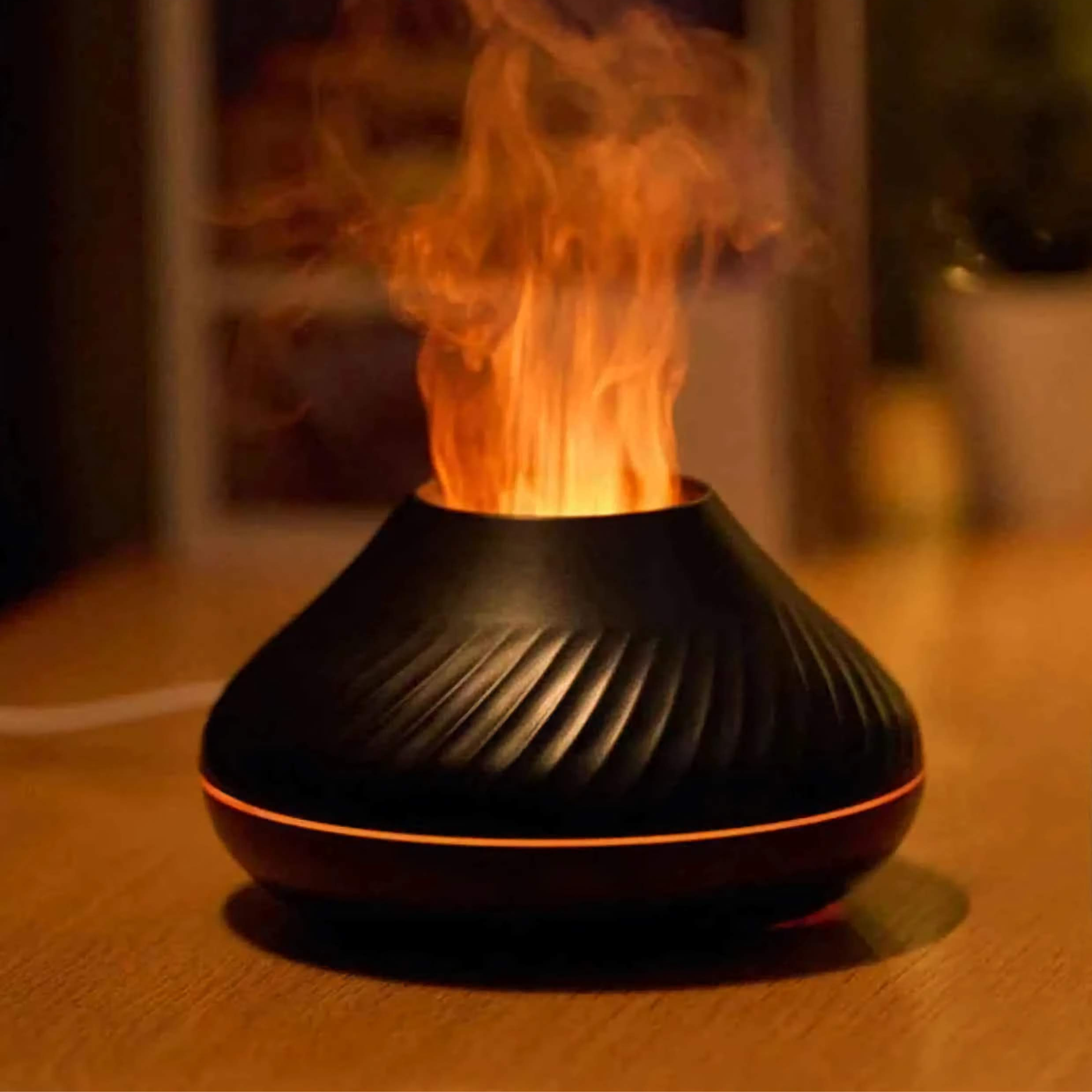 Aromatherapy diffuser with an erupting volcano effect.