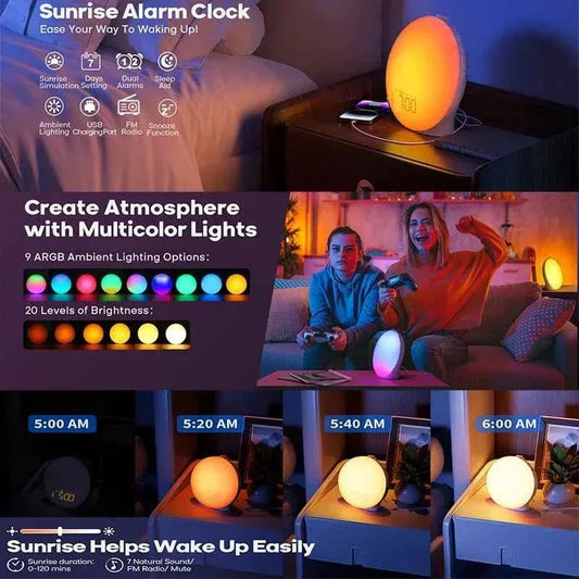 Sunrise Alarm Clock With USB Power Supply
