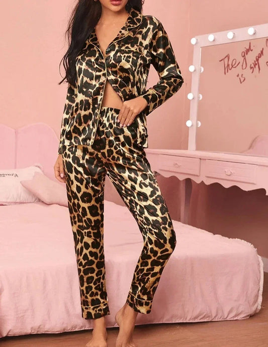 Women's 2 Piece Satin Pajamas