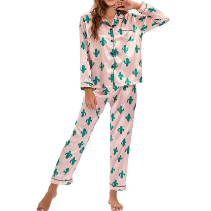 Women's 2 Piece Satin Pajamas