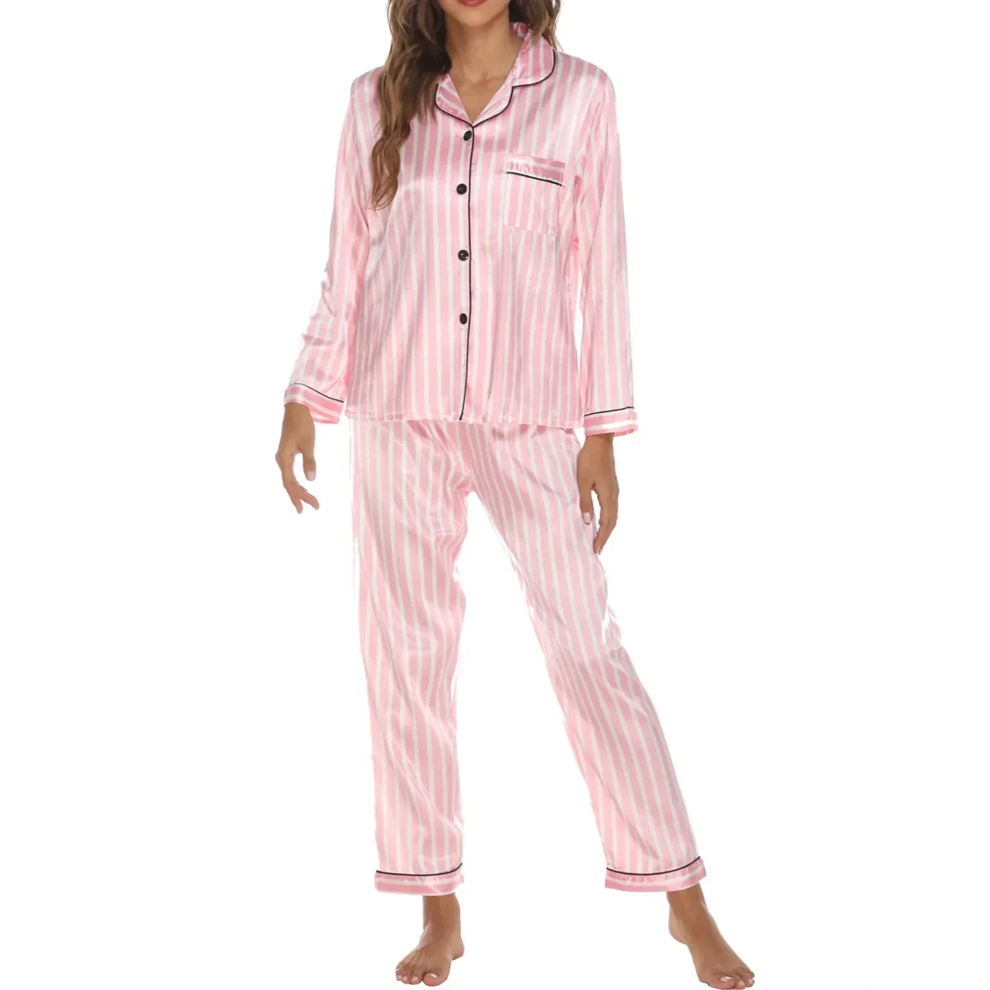 Women's 2 Piece Satin Pajamas