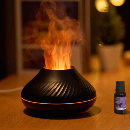 Aromatherapy diffuser with an erupting volcano effect.