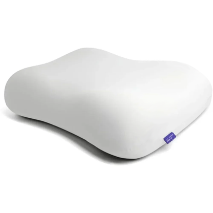 White ergonomic pillow on a white background