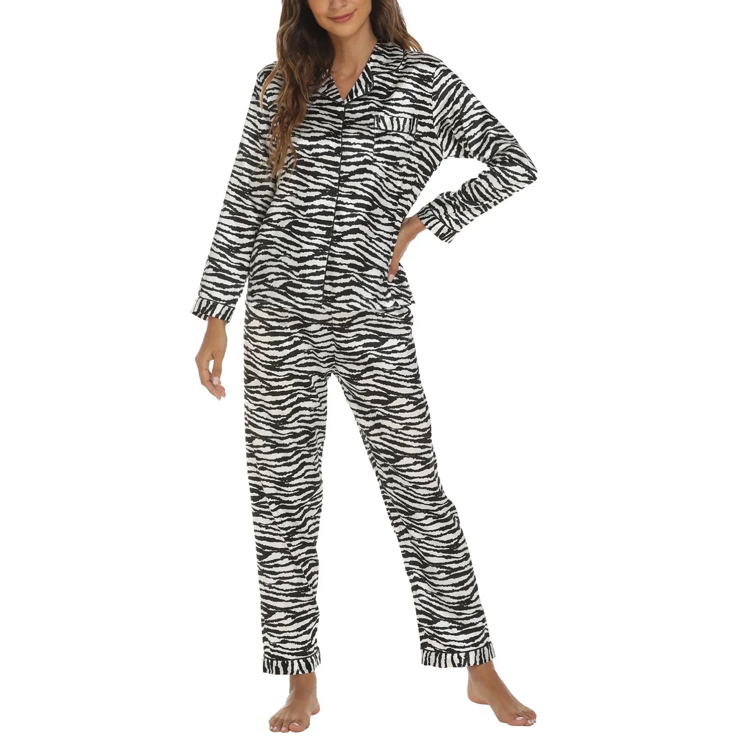 Women's 2 Piece Satin Pajamas